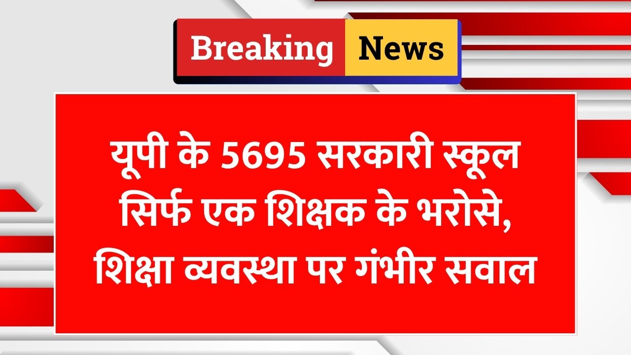 यूपी के 5695 सरकारी स्कूल सिर्फ एक शिक्षक के भरोसे, शिक्षा व्यवस्था पर गंभीर सवाल